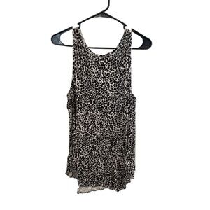 Old Navy Luxe Swing Tank Black and White Animal Print Top